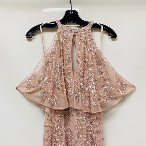 Aidan Mattox cold shoulder beaded gown - Picture 4 of 9